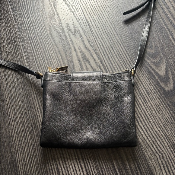 Michael Kors Black Leather Crossbody Bag with Gold Logo - Picture 5 of 6